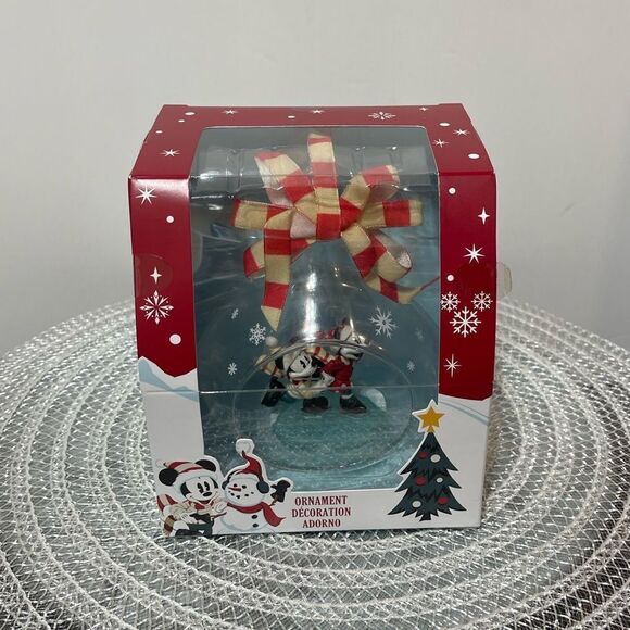 Disney 2021 Mickey and Minnie Mouse Glass Drop Sketchbook Ornament NWT - Picture 8 of 8